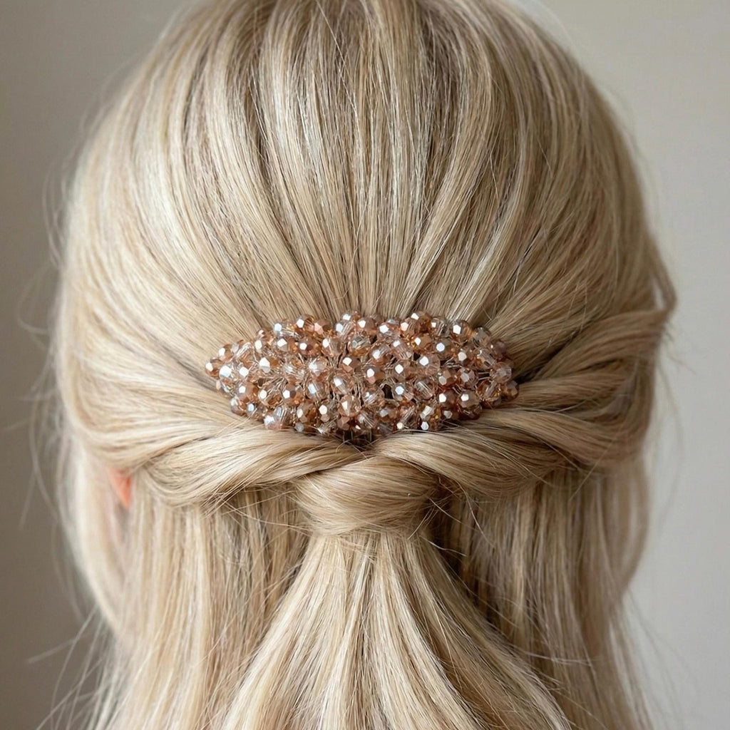 Braut Haarkamm Champagner Kupfer Kristall Draht Haarschmuck - AVYRAA BRIDAL