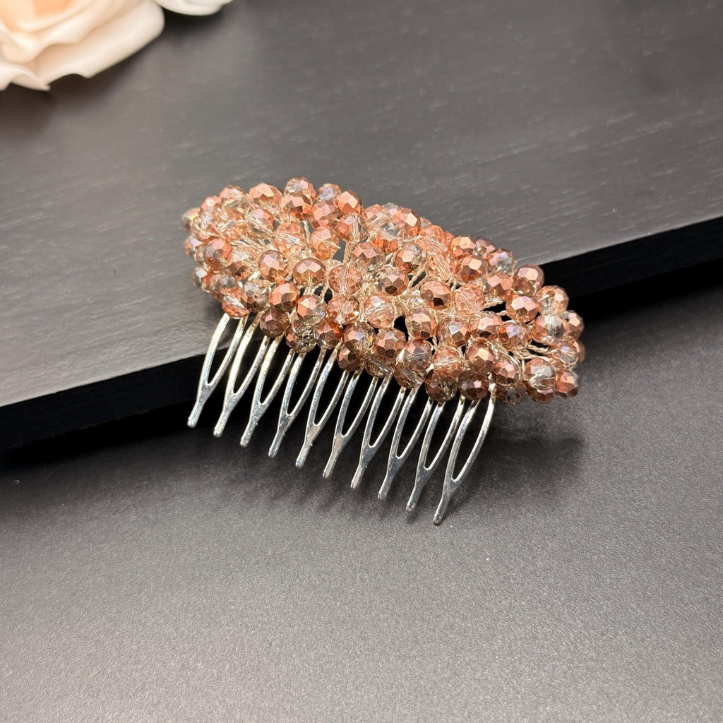 Braut Haarkamm Champagner Kupfer Kristall Draht Haarschmuck - AVYRAA BRIDAL