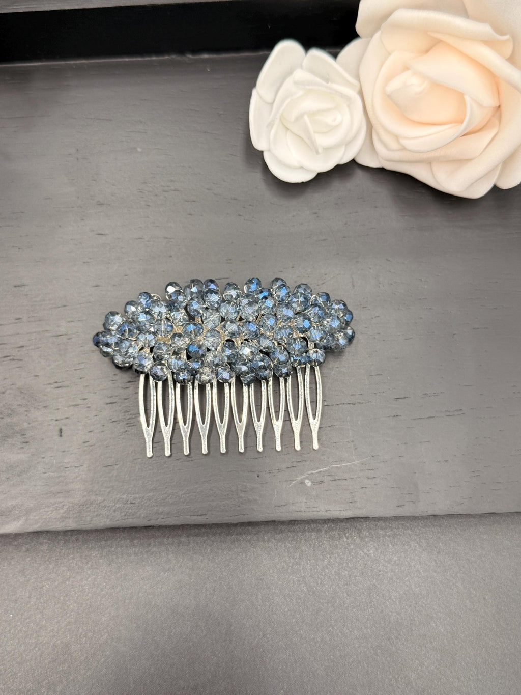 Braut Haarkamm Hellblau Kristall Draht Haarschmuck - AVYRAA BRIDAL