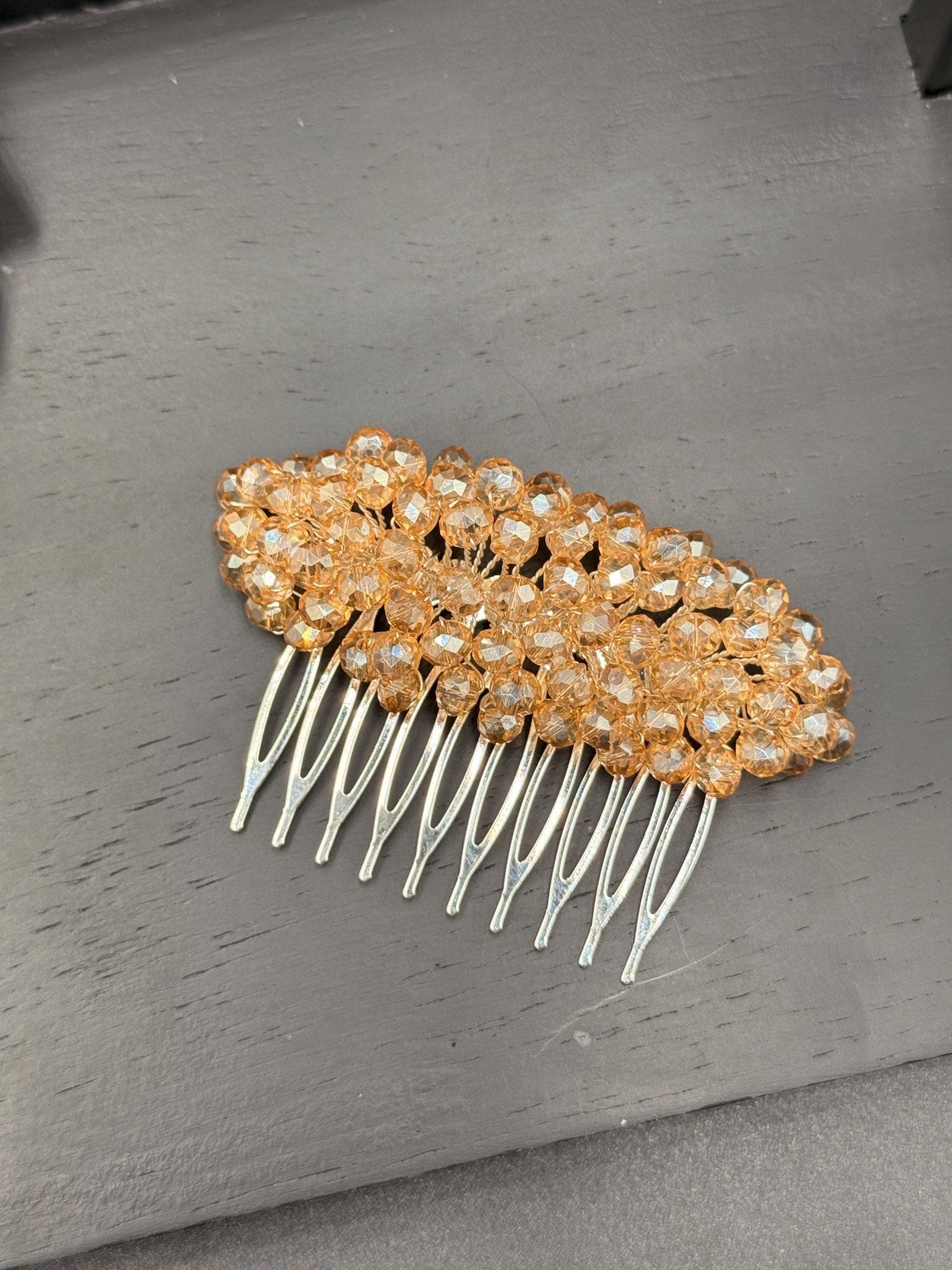 Braut Haarkamm Hellgold Kristall Goldfarben Haarschmuck - AVYRAA BRIDAL