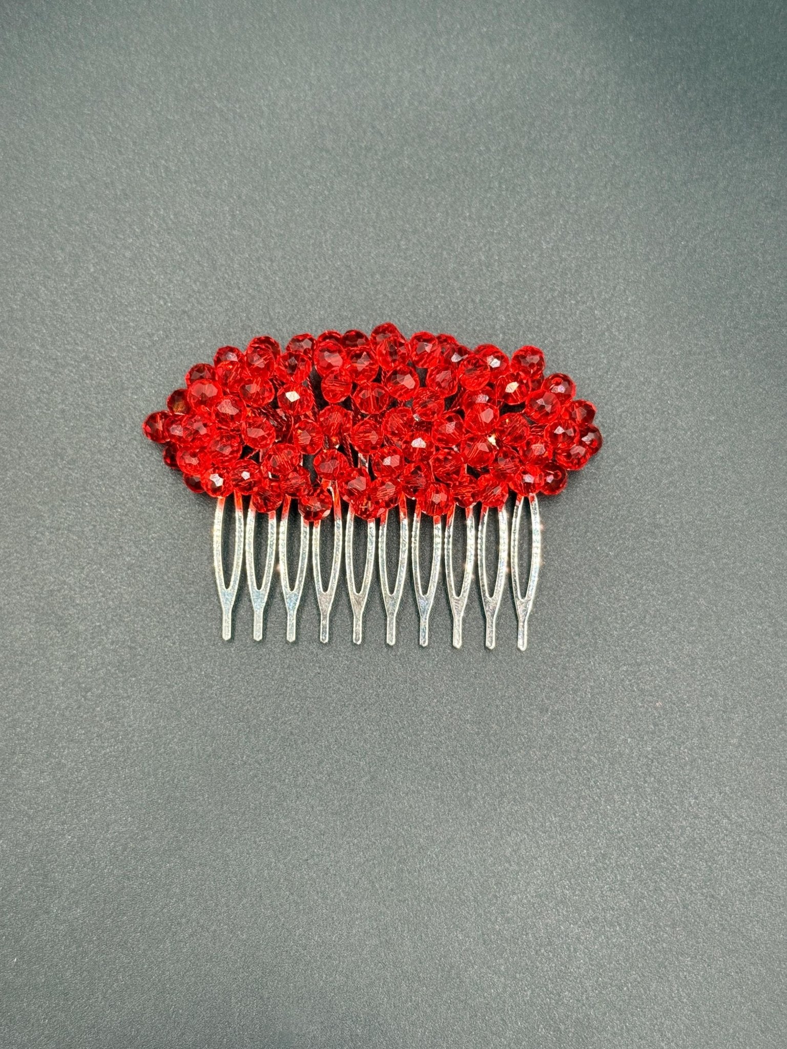 Braut Haarkamm Karminrot Kristall Strass Draht Haarschmuck - AVYRAA BRIDAL