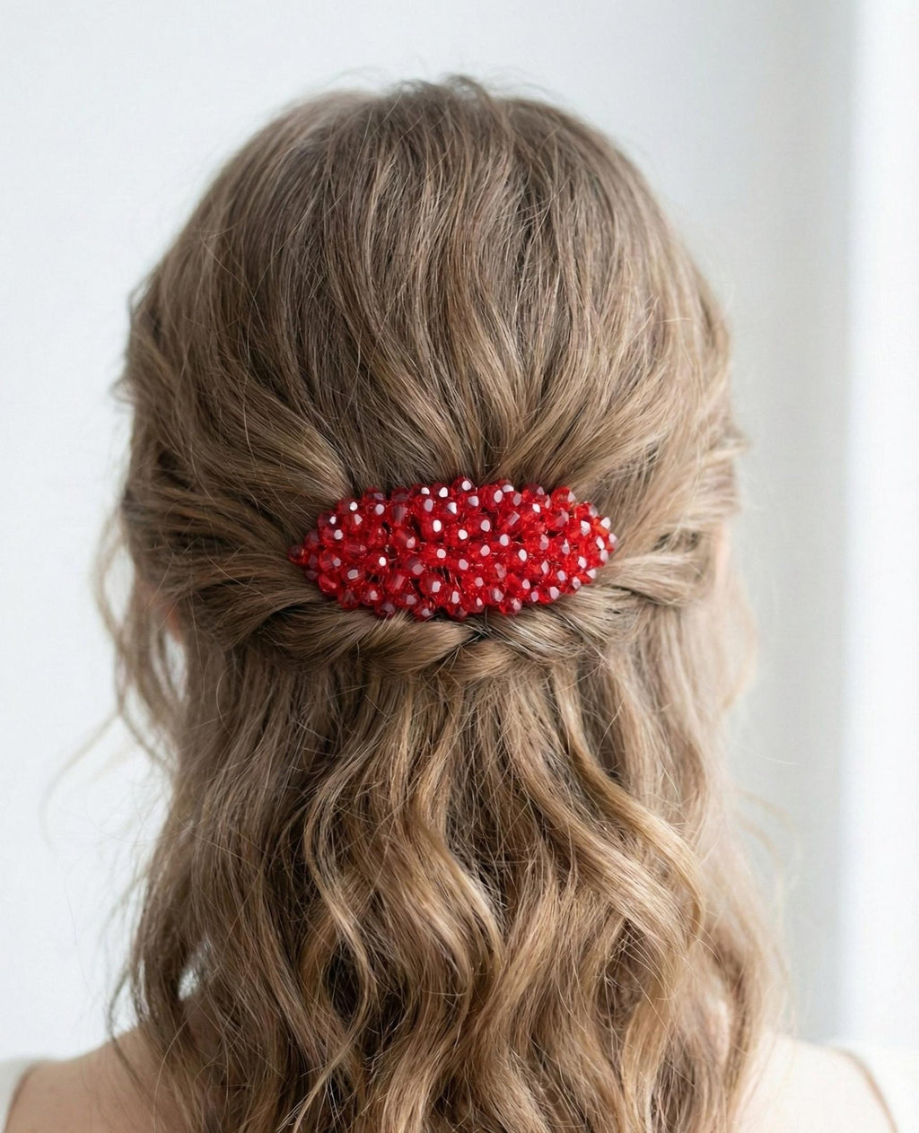 Braut Haarkamm Karminrot Kristall Strass Draht Haarschmuck - AVYRAA BRIDAL