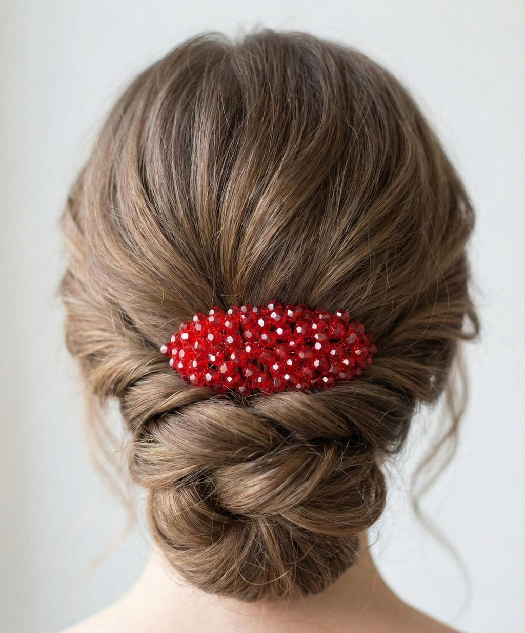 Braut Haarkamm Karminrot Kristall Strass Draht Haarschmuck - AVYRAA BRIDAL