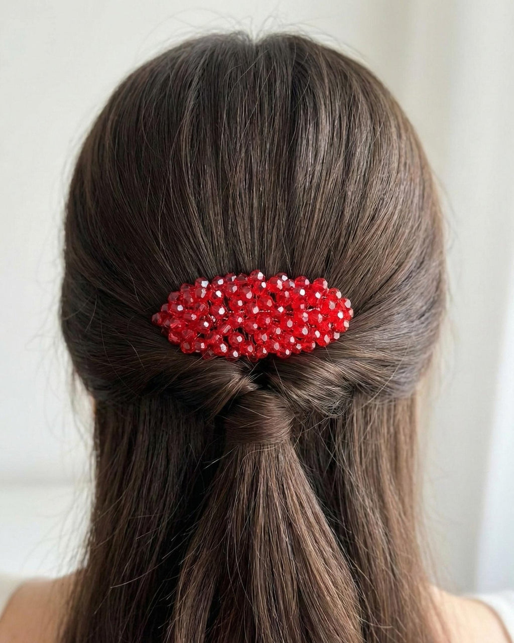 Braut Haarkamm Karminrot Kristall Strass Draht Haarschmuck - AVYRAA BRIDAL