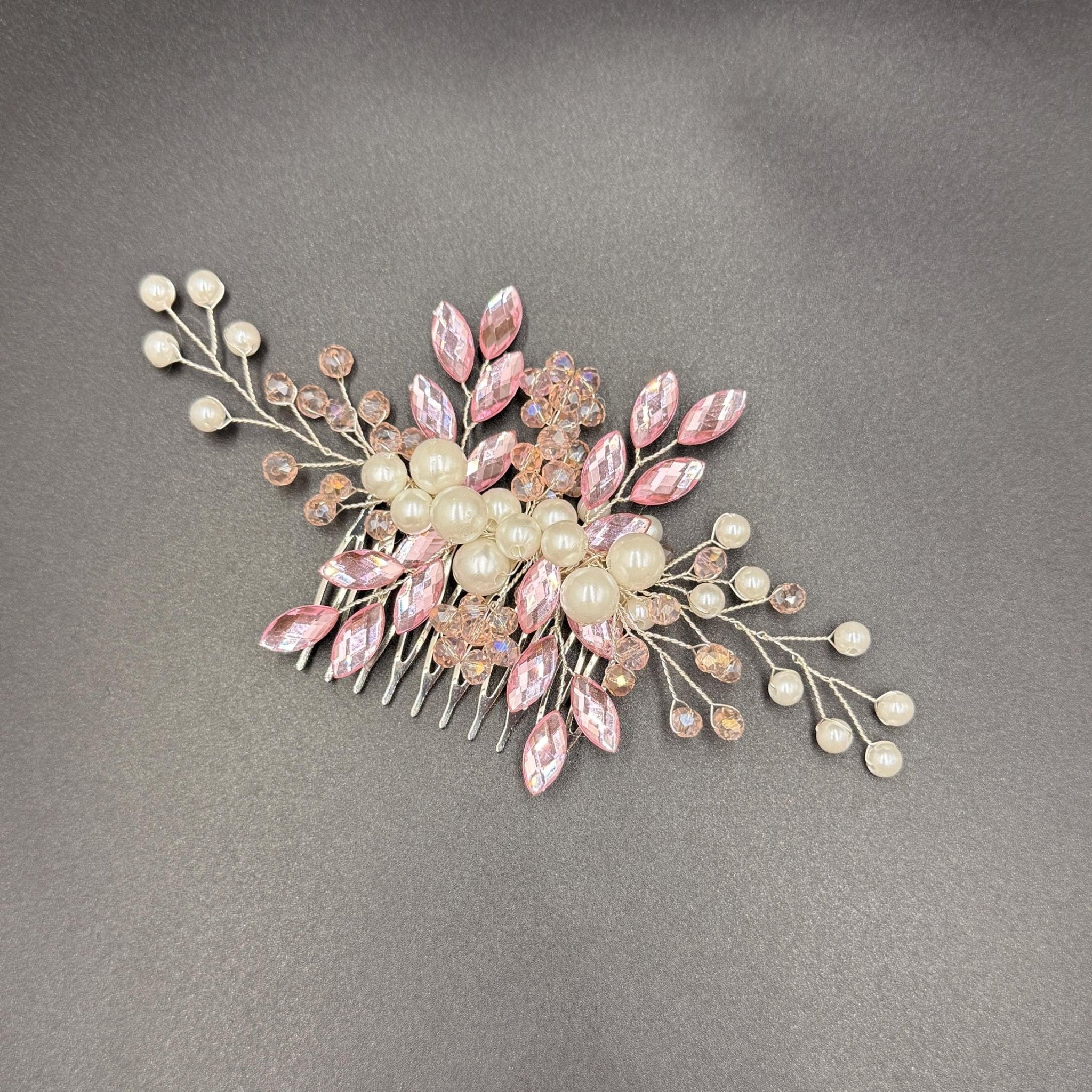 Braut Haarkamm mit Kristallen und Perlen 16 cm - AVYRAA BRIDAL