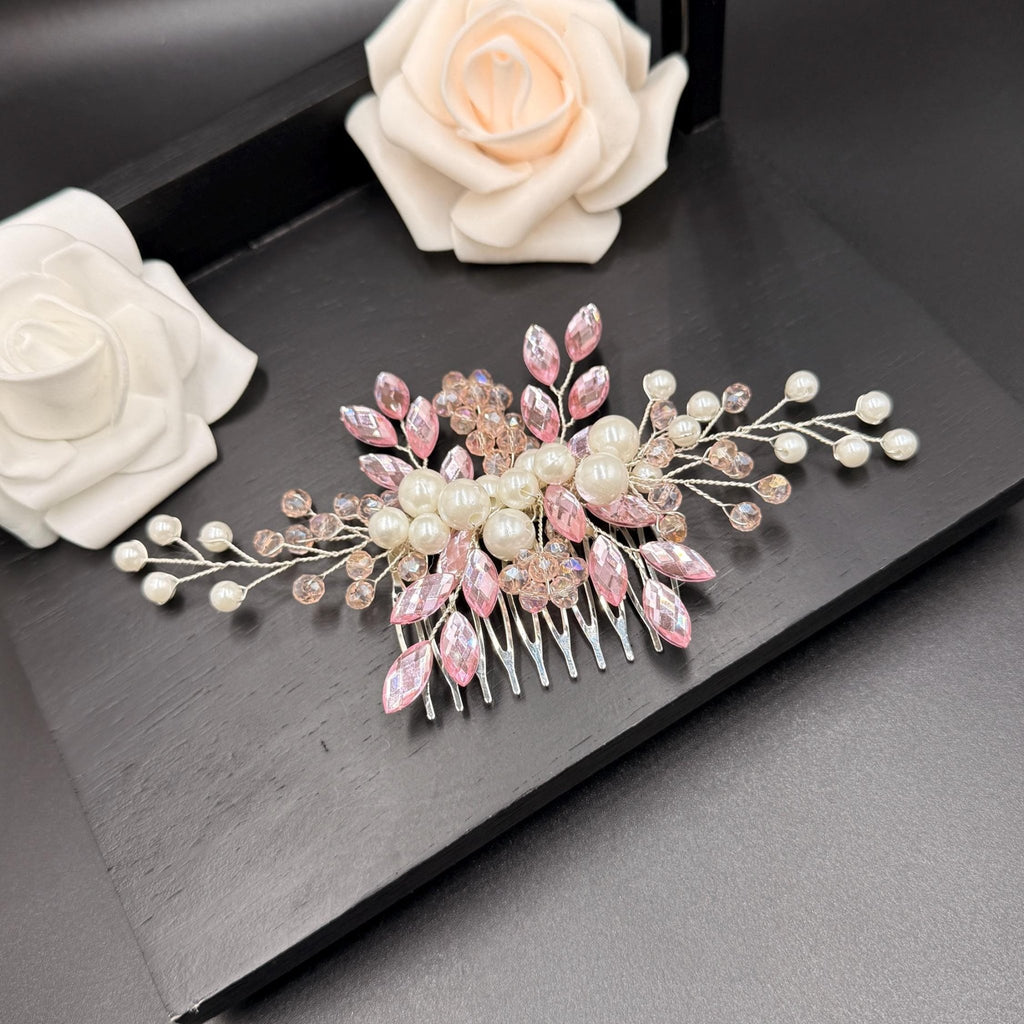 Braut Haarkamm mit Kristallen und Perlen 16 cm - AVYRAA BRIDAL
