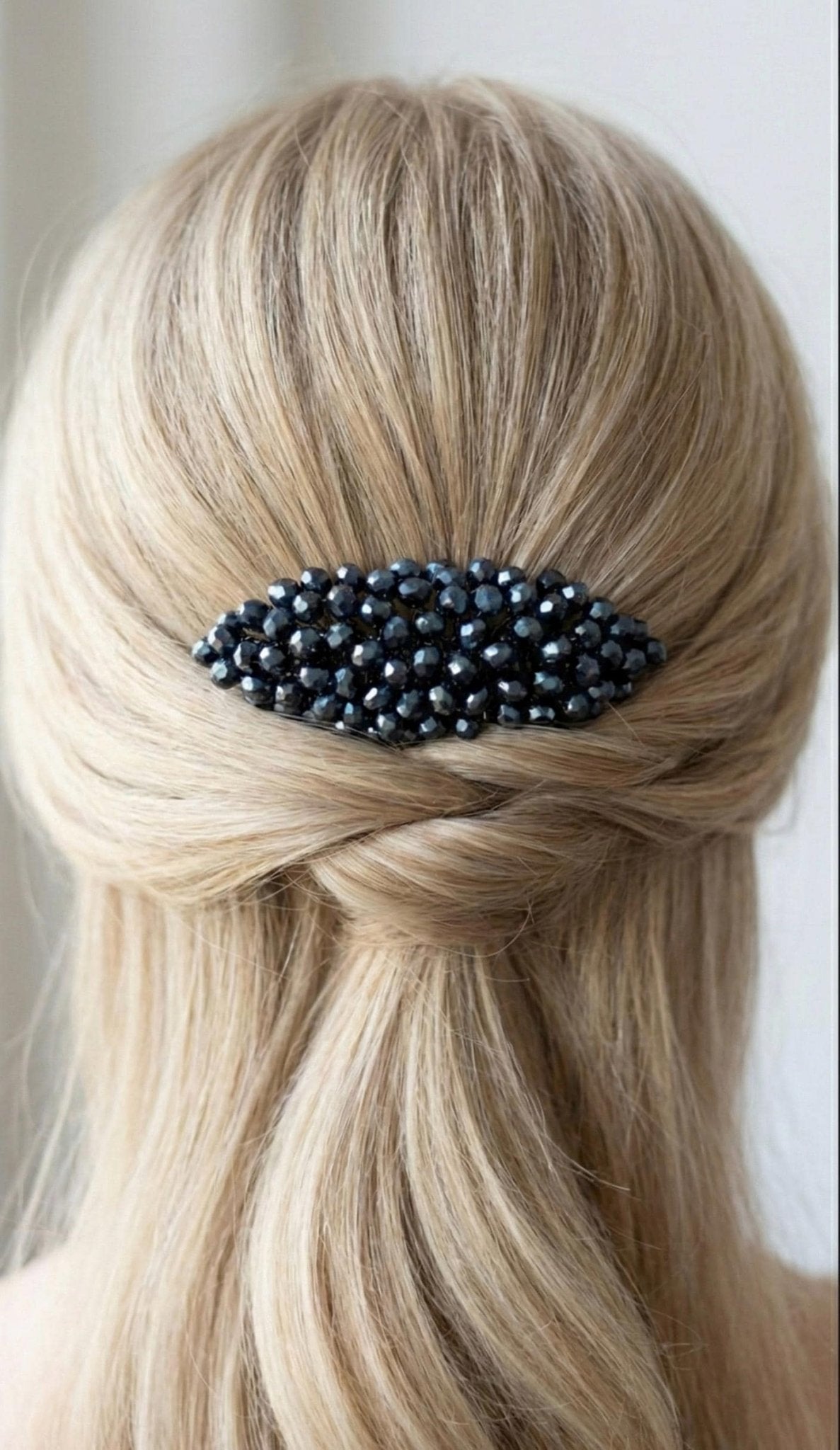 Braut Haarkamm Navyblau Kristall Perlen Haarschmuck - AVYRAA BRIDAL