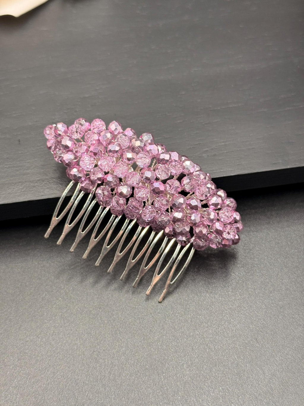 Braut Haarkamm Rosa Transparent Bicolor Kristall Haarschmuck - AVYRAA BRIDAL