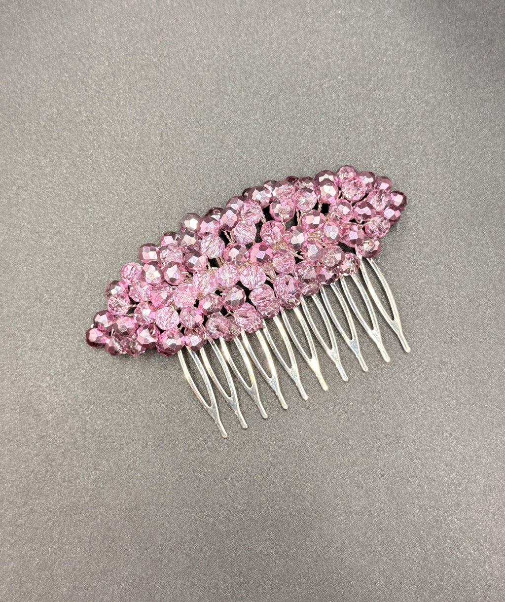 Braut Haarkamm Rosa Transparent Bicolor Kristall Haarschmuck - AVYRAA BRIDAL
