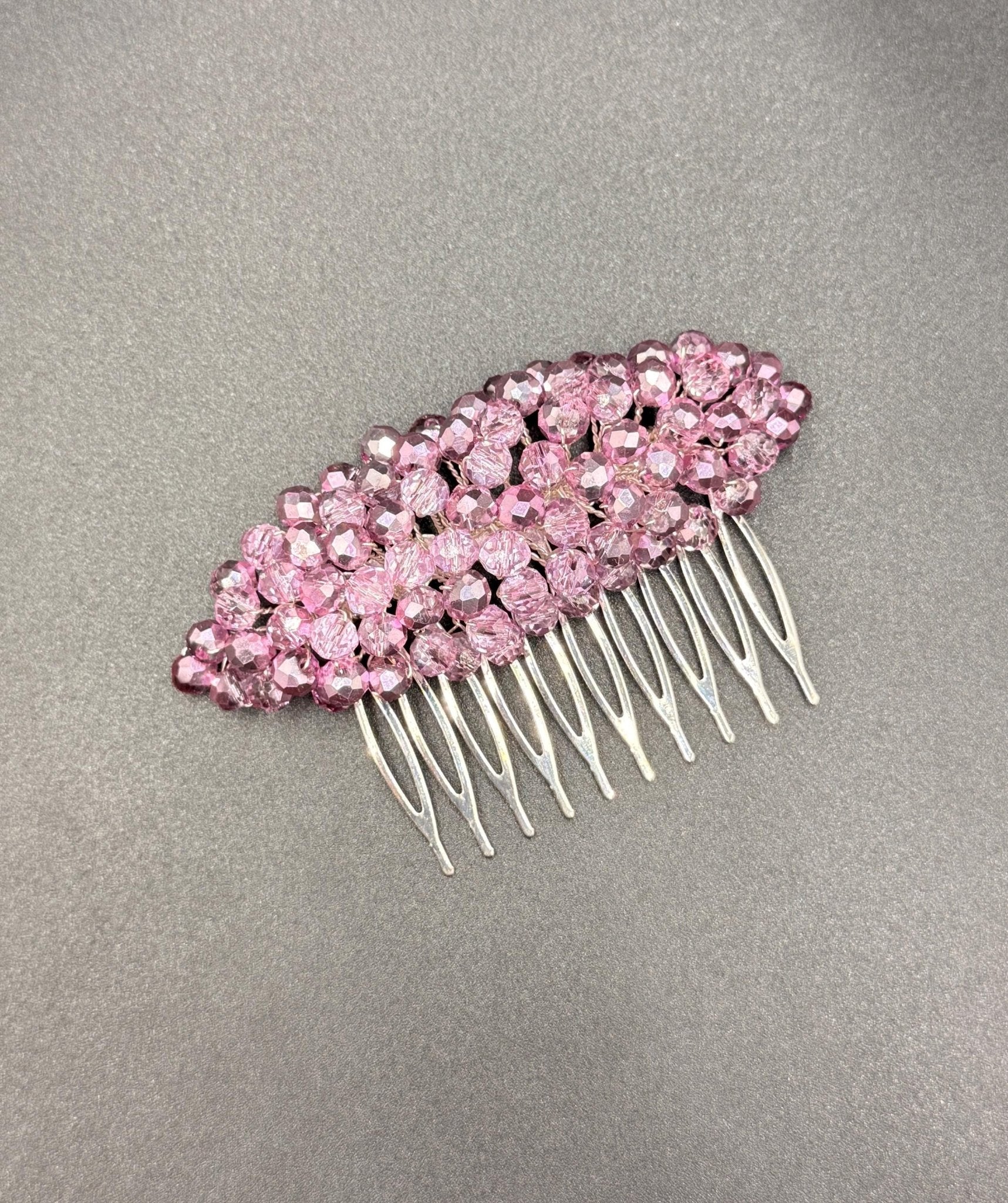 Braut Haarkamm Rosa Transparent Bicolor Kristall Haarschmuck - AVYRAA BRIDAL