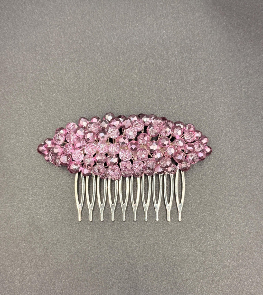 Braut Haarkamm Rosa Transparent Bicolor Kristall Haarschmuck - AVYRAA BRIDAL