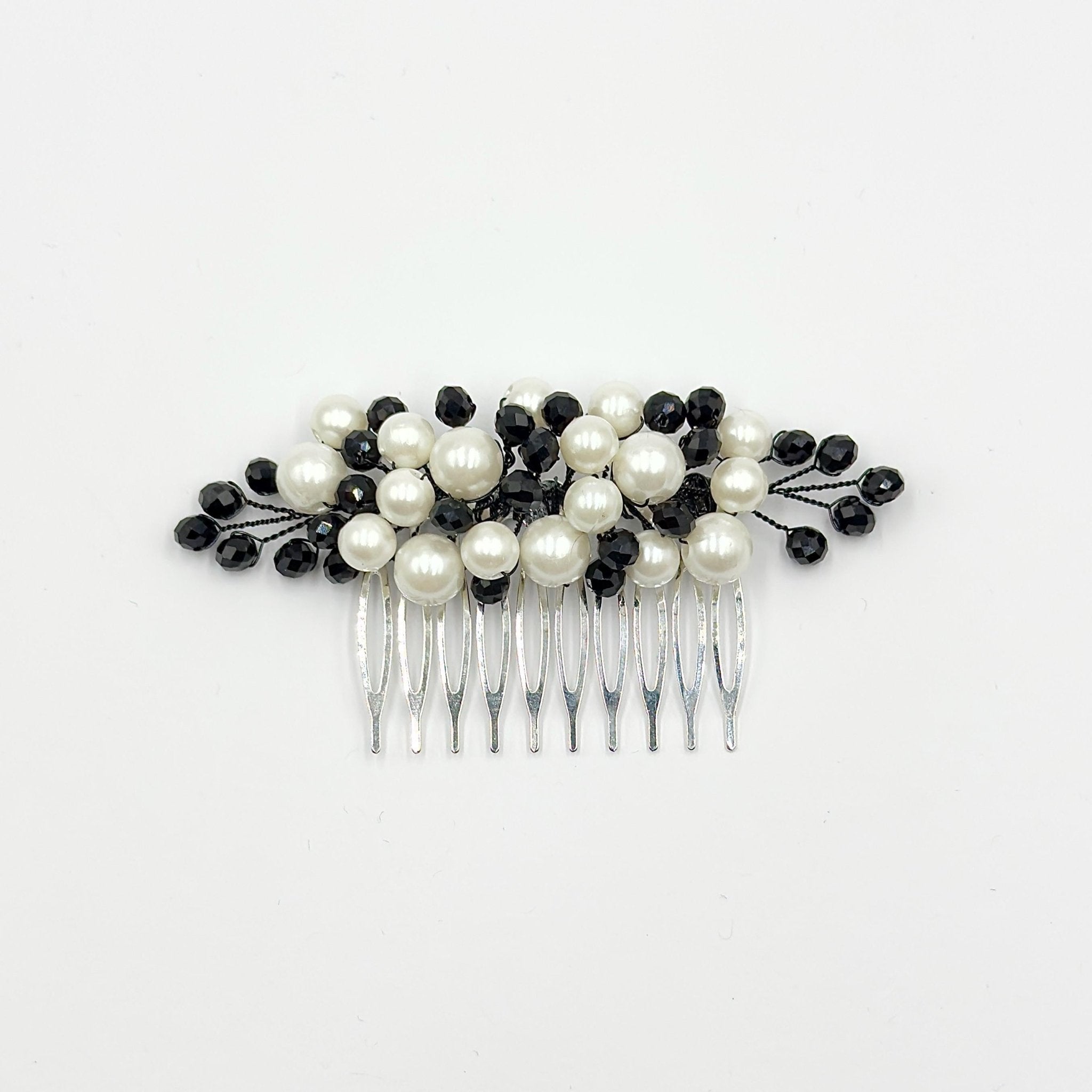 Braut Haarkamm Schwarz Kristall Strass Draht Haarschmuck - AVYRAA BRIDAL