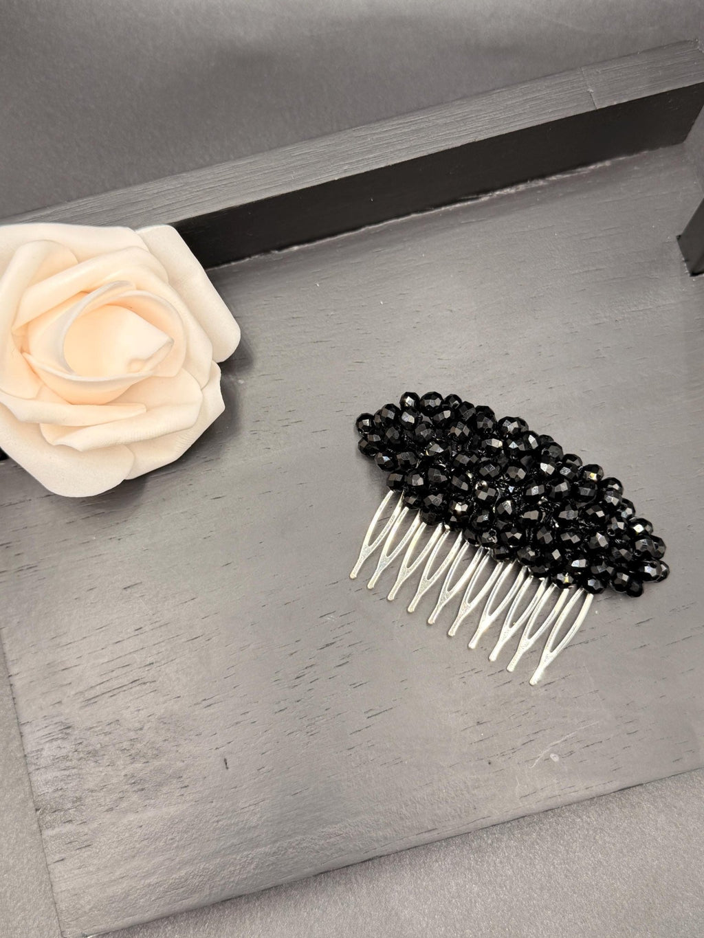 Braut Haarkamm Schwarz Kristall Strass Draht Haarschmuck - AVYRAA BRIDAL