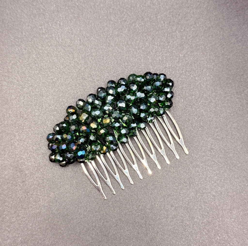 Braut Haarkamm Smaragdgrün Kristall Strass Draht Haarschmuck - AVYRAA BRIDAL