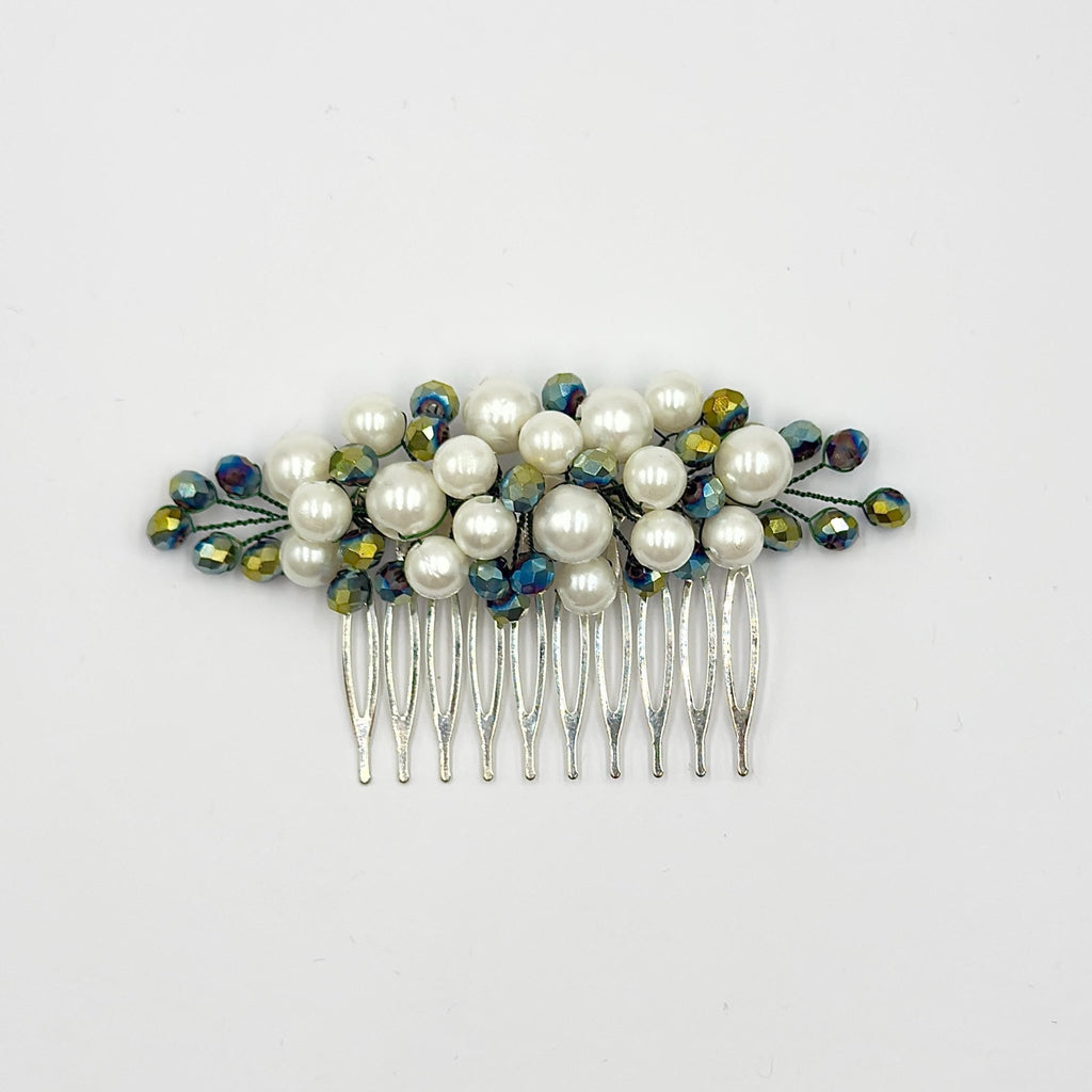Braut Haarkamm Smaragdgrün Kristall Strass Draht Haarschmuck - AVYRAA BRIDAL