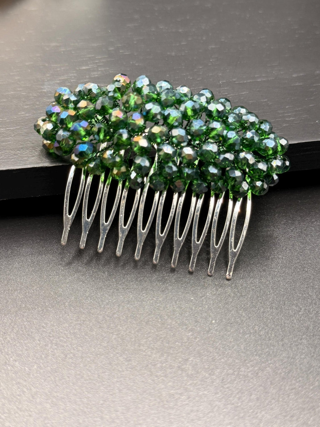 Braut Haarkamm Smaragdgrün Kristall Strass Draht Haarschmuck - AVYRAA BRIDAL