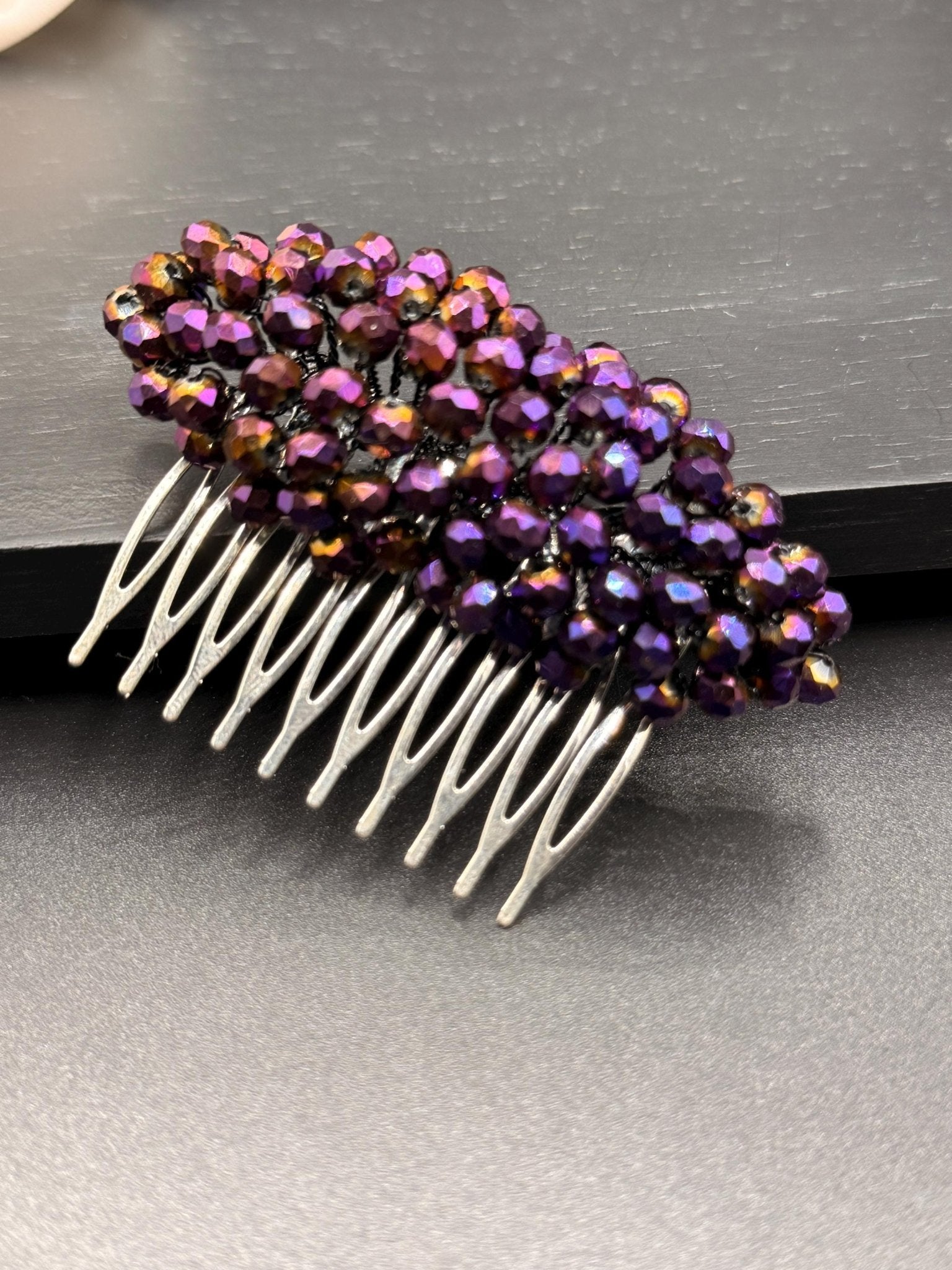 Braut Haarkamm Violett Kristall Strass Draht Haarschmuck - AVYRAA BRIDAL