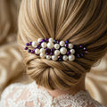 Braut Haarkamm Violett Kristall Strass Draht Haarschmuck - AVYRAA BRIDAL