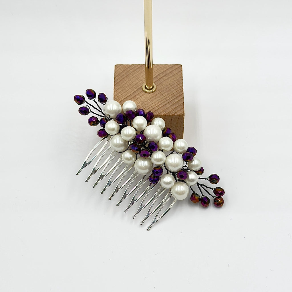 Braut Haarkamm Violett Kristall Strass Draht Haarschmuck - AVYRAA BRIDAL