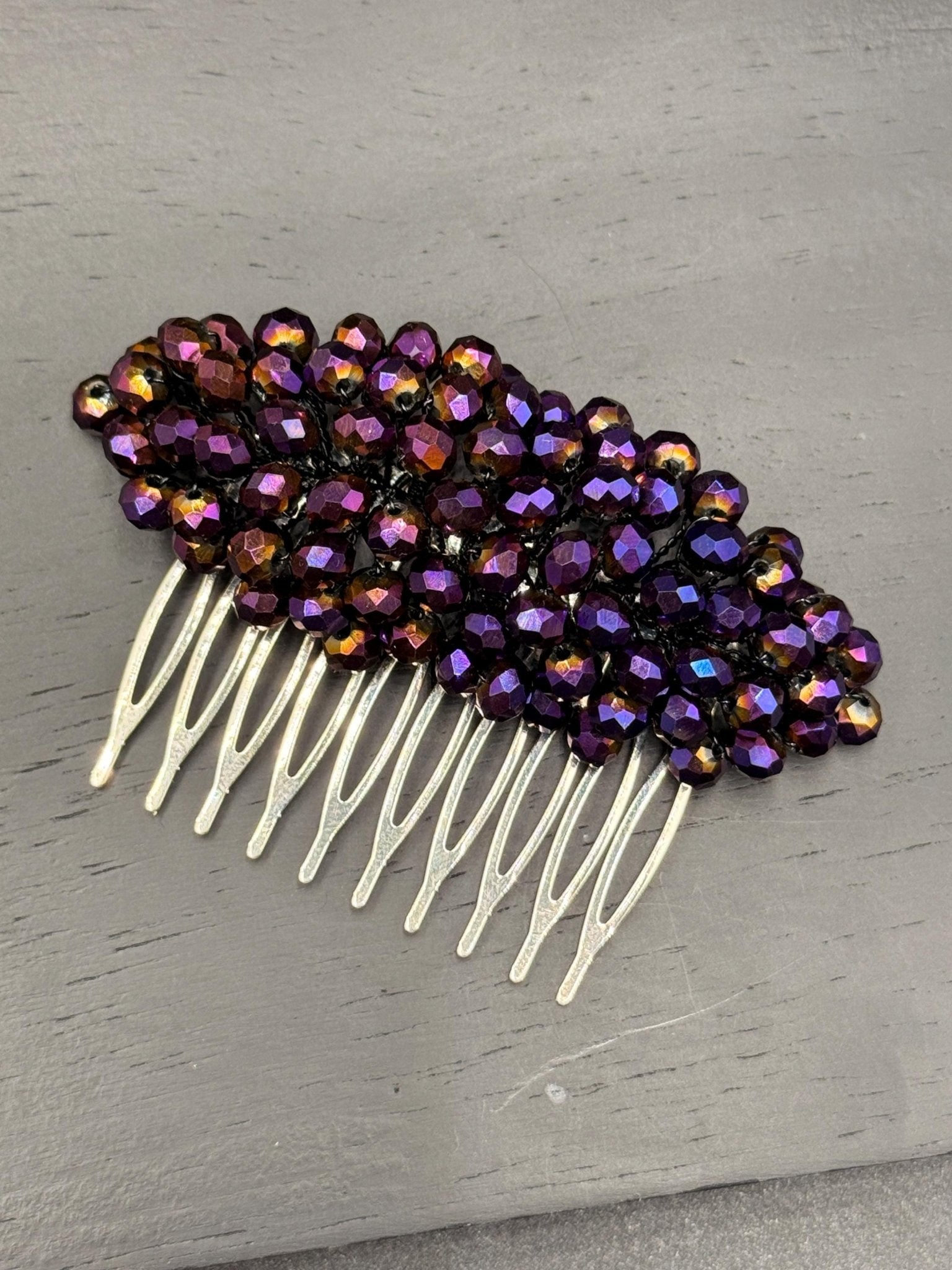 Braut Haarkamm Violett Kristall Strass Draht Haarschmuck - AVYRAA BRIDAL