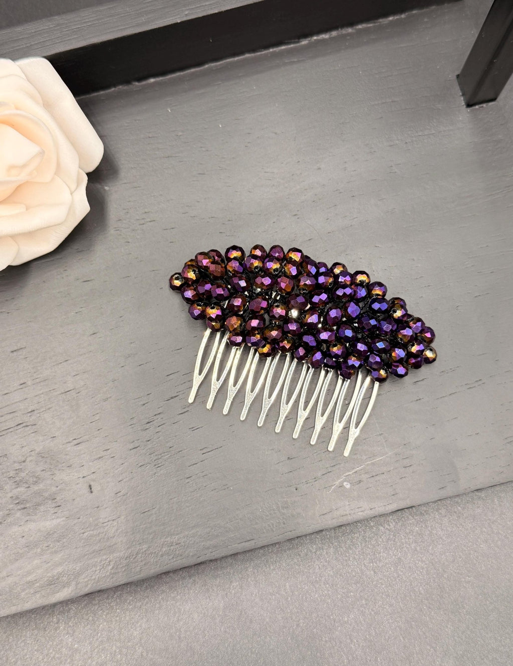 Braut Haarkamm Violett Kristall Strass Draht Haarschmuck - AVYRAA BRIDAL