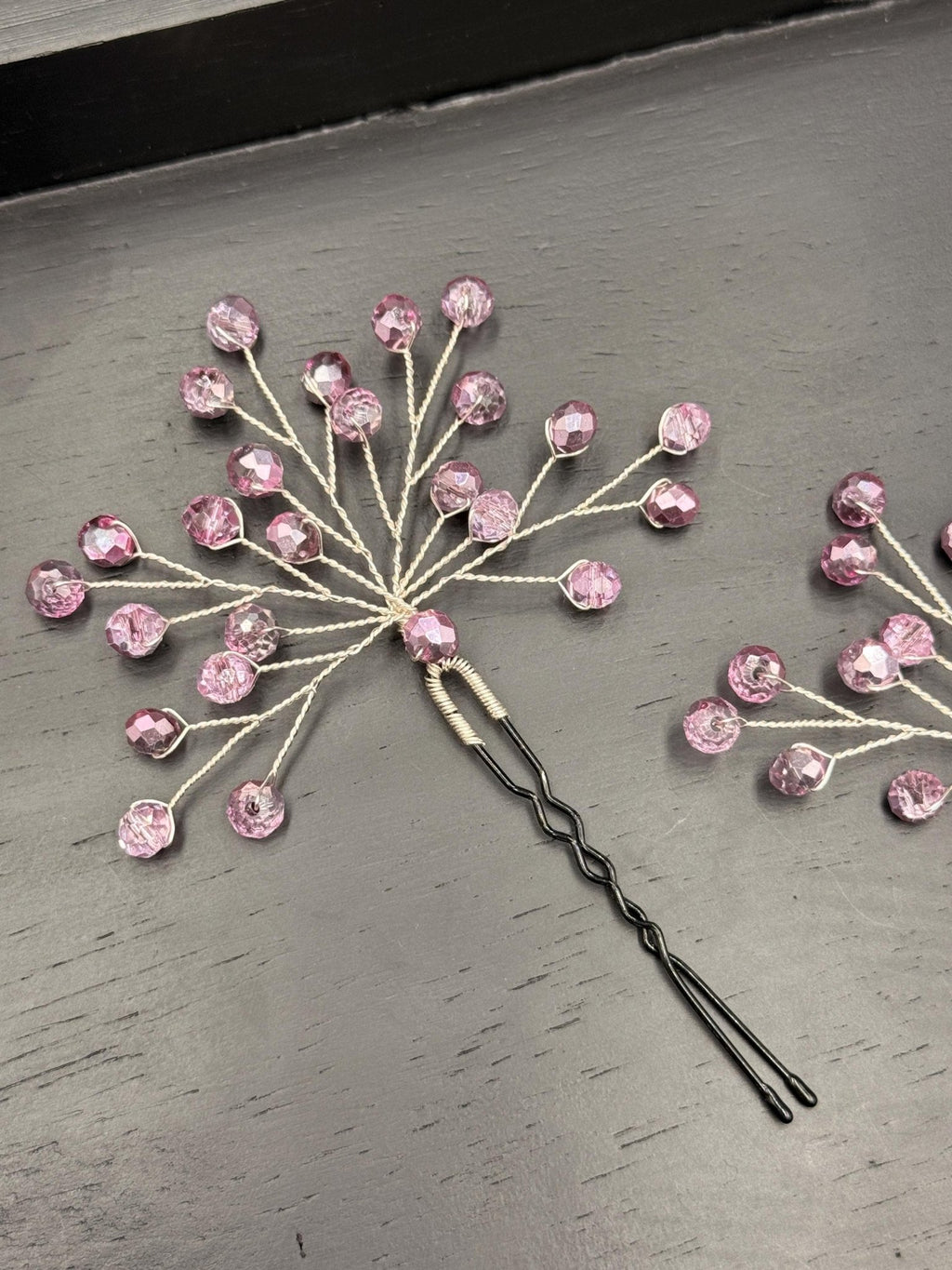 Braut Haarnadel Rosa Bicolor Kristall Strass Draht Haarschmuck - AVYRAA BRIDAL