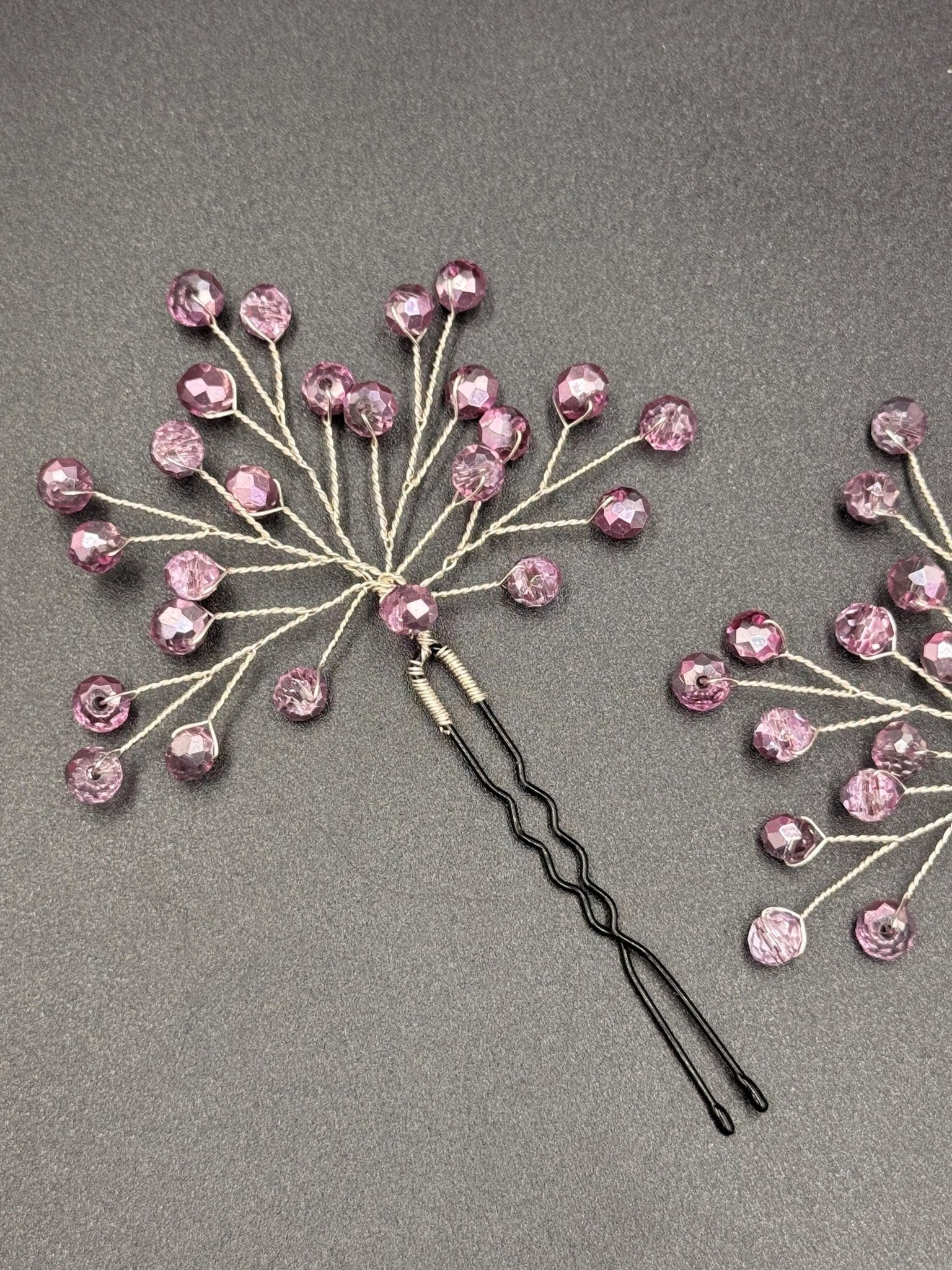 Braut Haarnadel Rosa Bicolor Kristall Strass Draht Haarschmuck - AVYRAA BRIDAL