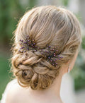Braut Haarnadel Zweig Dunkelviolett Iris Kristall Draht Haarschmuck - AVYRAA BRIDAL