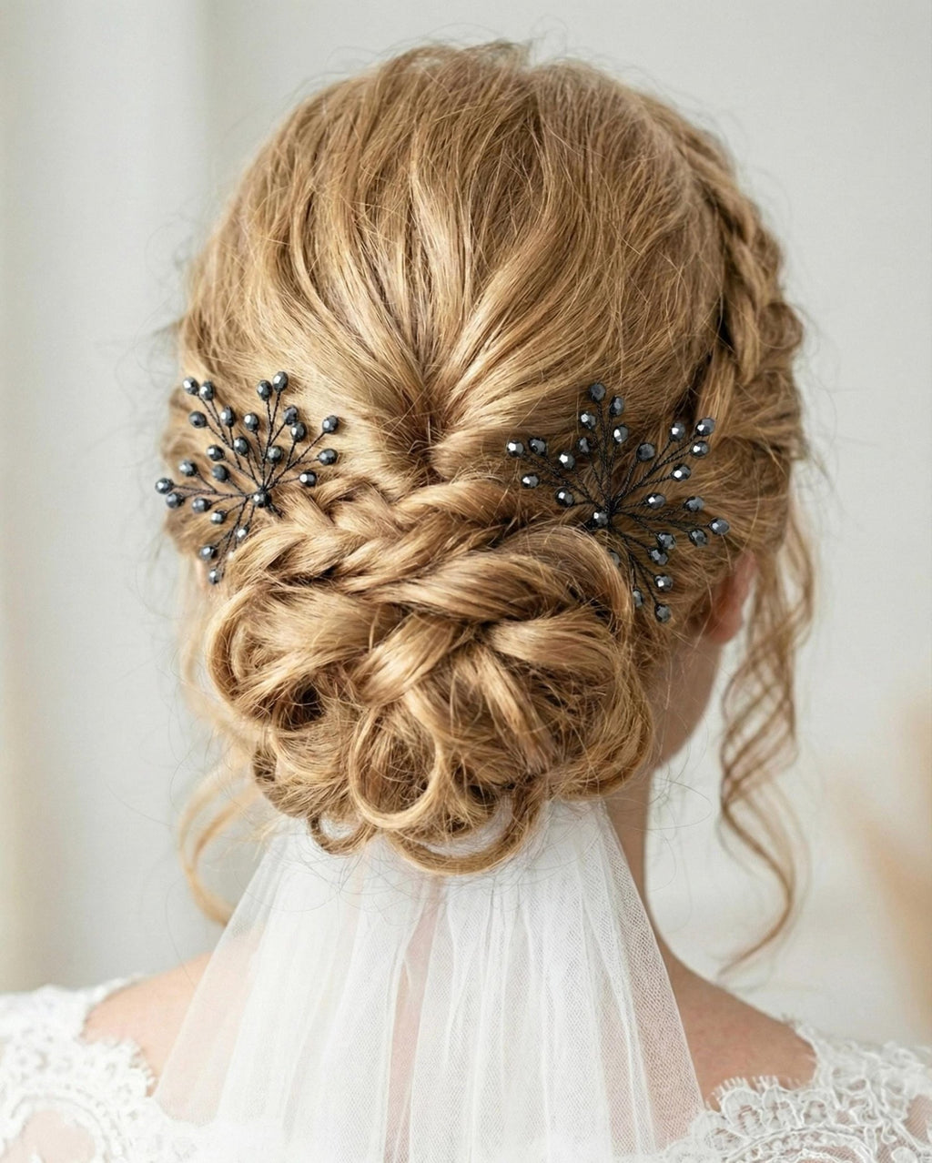 Braut Haarnadeln Dunkelblau Navy Kristall Strass Draht Haarschmuck - AVYRAA BRIDAL