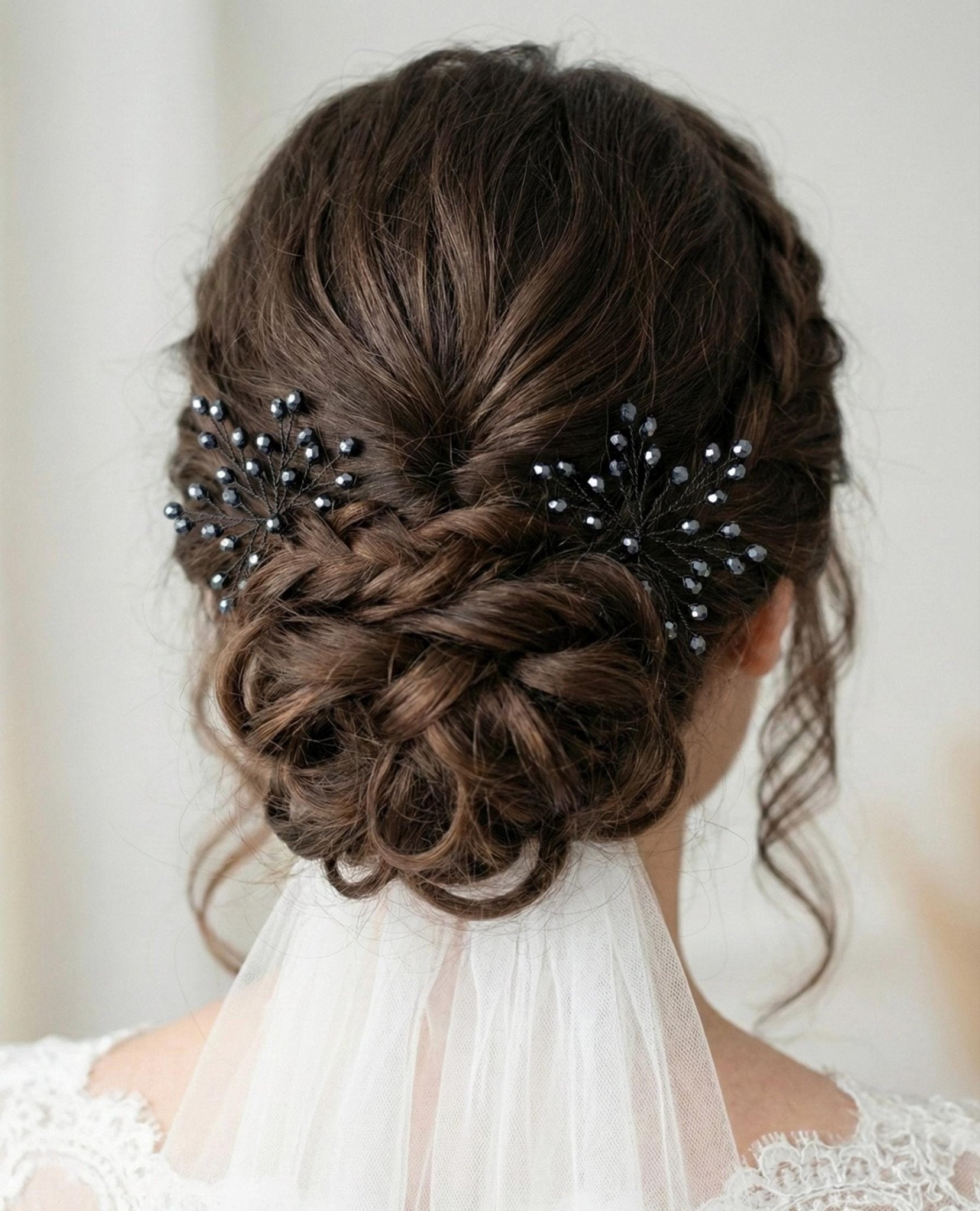 Braut Haarnadeln Dunkelblau Navy Kristall Strass Draht Haarschmuck - AVYRAA BRIDAL