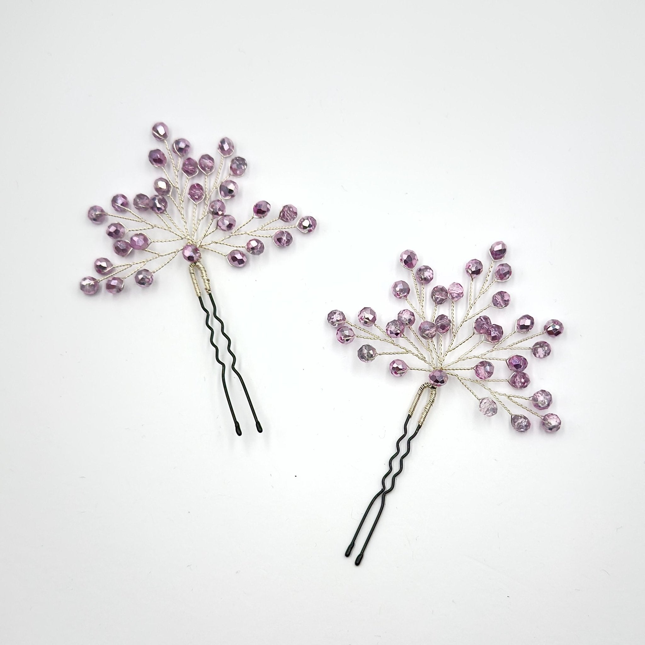 Braut Haarnadeln Rosa Kristall Strass Draht Haarschmuck - AVYRAA BRIDAL