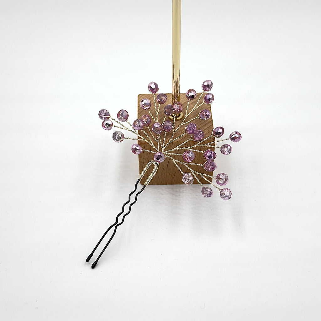 Braut Haarnadeln Rosa Kristall Strass Draht Haarschmuck - AVYRAA BRIDAL