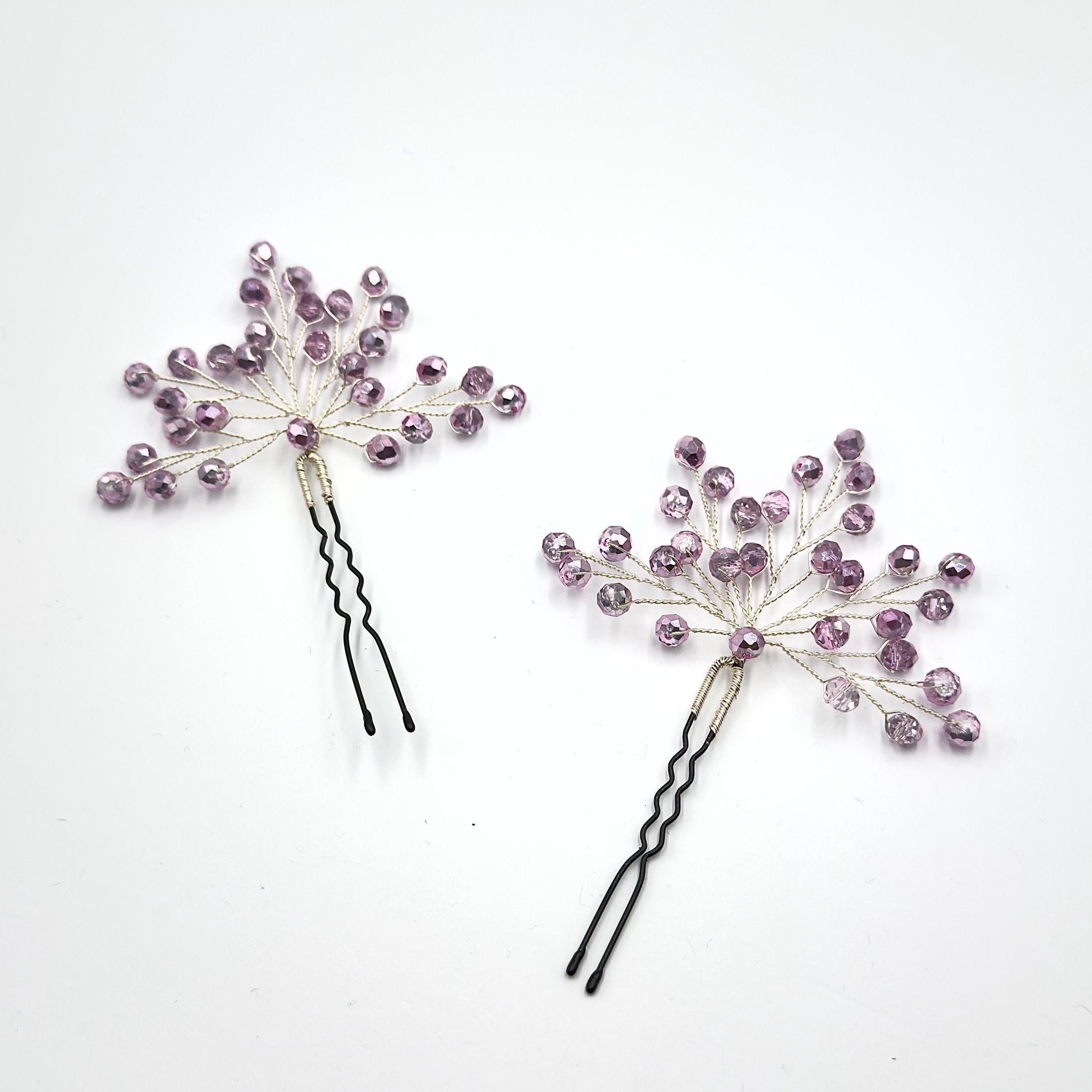 Braut Haarnadeln Rosa Kristall Strass Draht Haarschmuck - AVYRAA BRIDAL