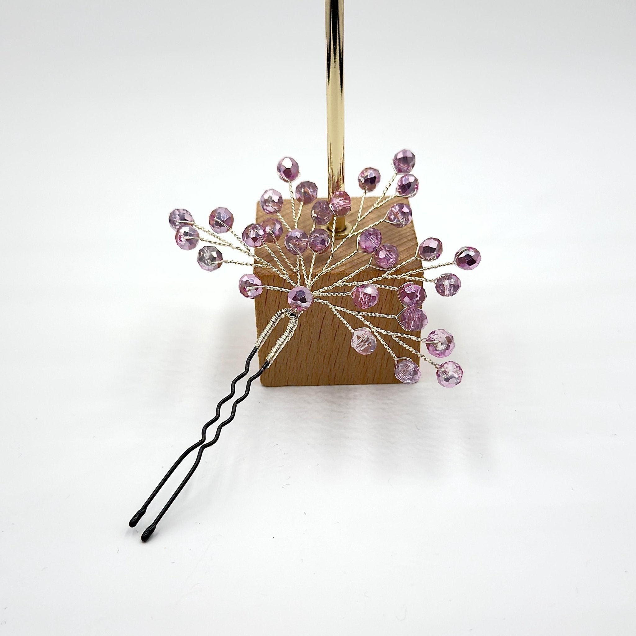 Braut Haarnadeln Rosa Kristall Strass Draht Haarschmuck - AVYRAA BRIDAL