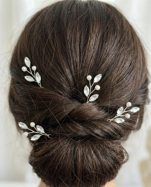Braut Haarpins mit Perlen und Tropfensteinen - AVYRAA BRIDAL