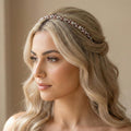 Braut Haarreif Champagnerbraun, Kristall Tiara Strassdraht Metal Haarschmuck - AVYRAA BRIDAL