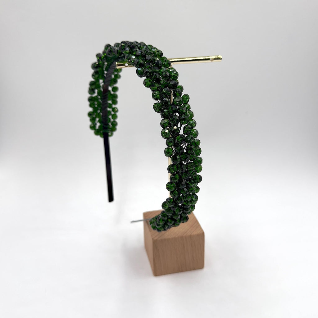 Braut Haarreif Dunkelgrün Kristall Strass Draht Haarband Haarschmuck - AVYRAA BRIDAL