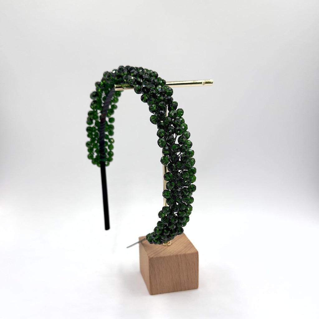 Braut Haarreif Dunkelgrün Kristall Strass Draht Haarband Haarschmuck - AVYRAA BRIDAL