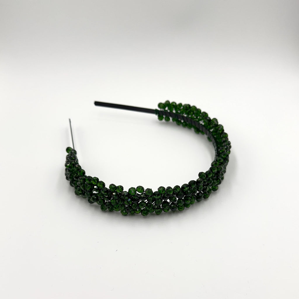 Braut Haarreif Dunkelgrün Kristall Strass Draht Haarband Haarschmuck - AVYRAA BRIDAL