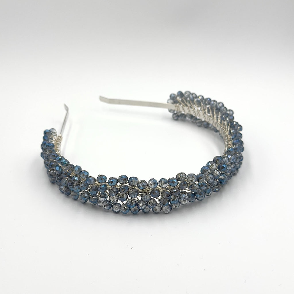 Braut Haarreif Hellblau Kristall Strass Draht Haarband Haarschmuck - AVYRAA BRIDAL