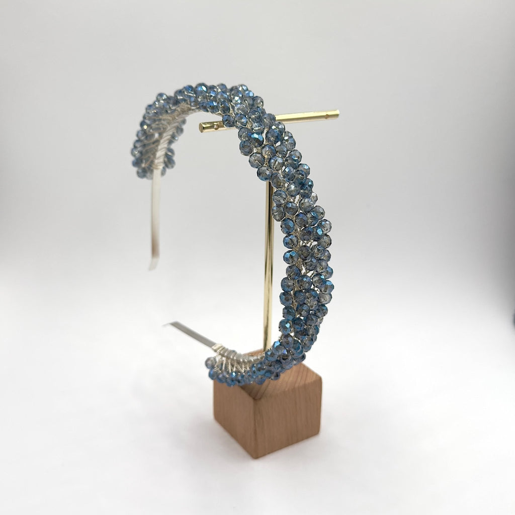 Braut Haarreif Hellblau Kristall Strass Draht Haarband Haarschmuck - AVYRAA BRIDAL