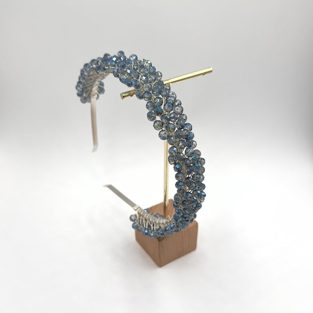 Braut Haarreif Hellblau Kristall Strass Draht Haarband Haarschmuck - AVYRAA BRIDAL