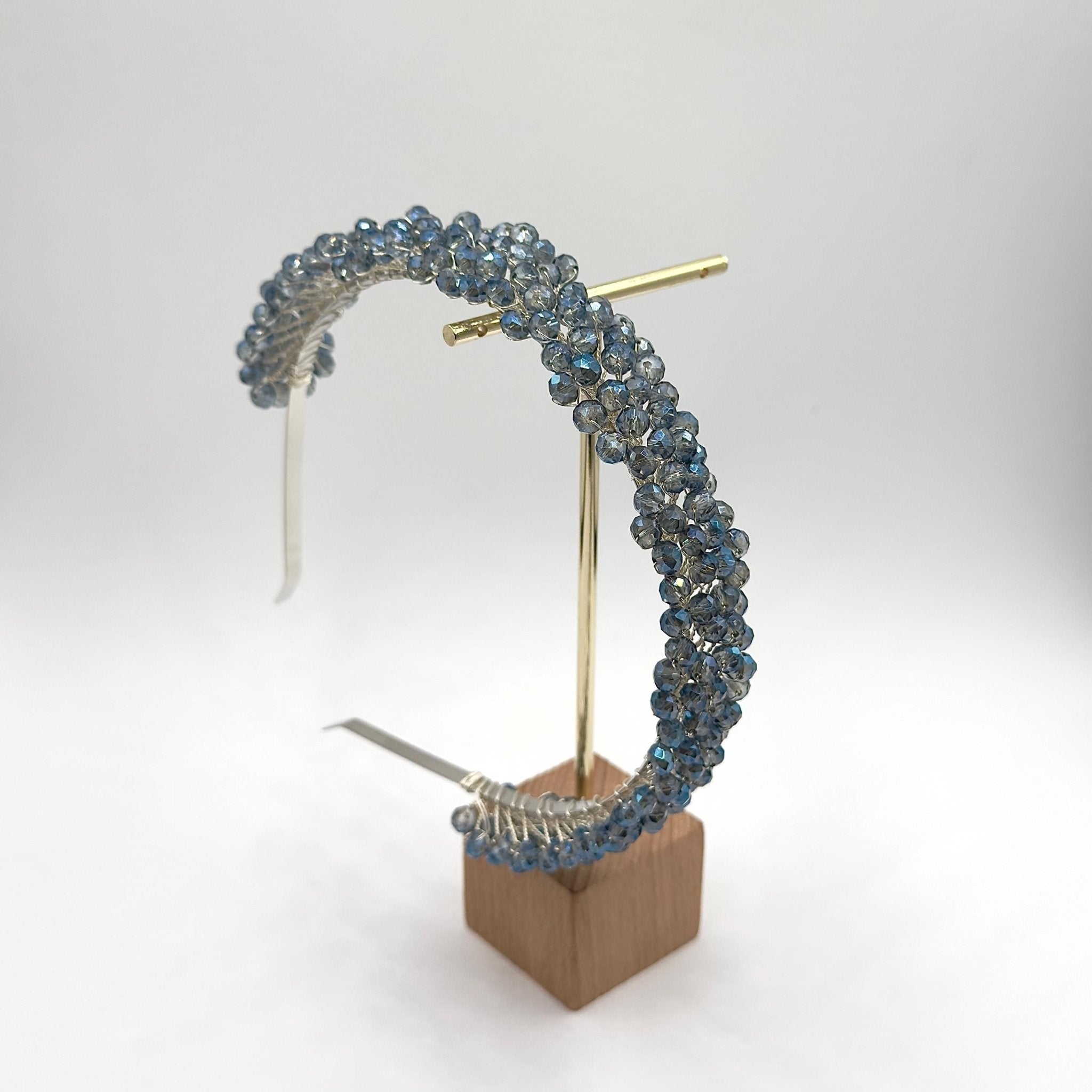Braut Haarreif Hellblau Kristall Strass Draht Haarband Haarschmuck - AVYRAA BRIDAL