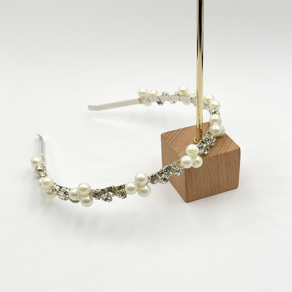 Braut Haarreif Kristall Perlen Draht Haarband Haarschmuck - AVYRAA BRIDAL