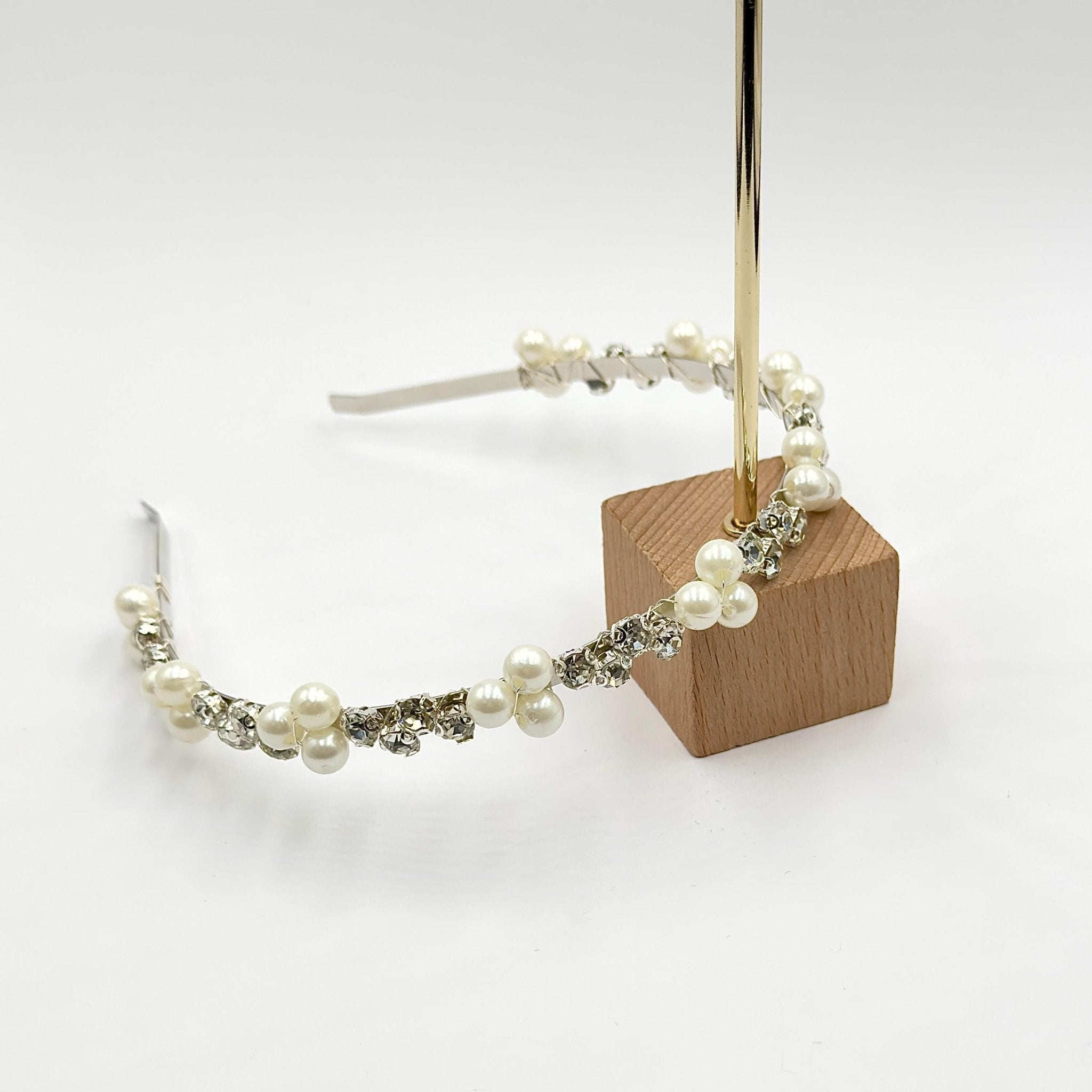 Braut Haarreif Kristall Perlen Draht Haarband Haarschmuck - AVYRAA BRIDAL