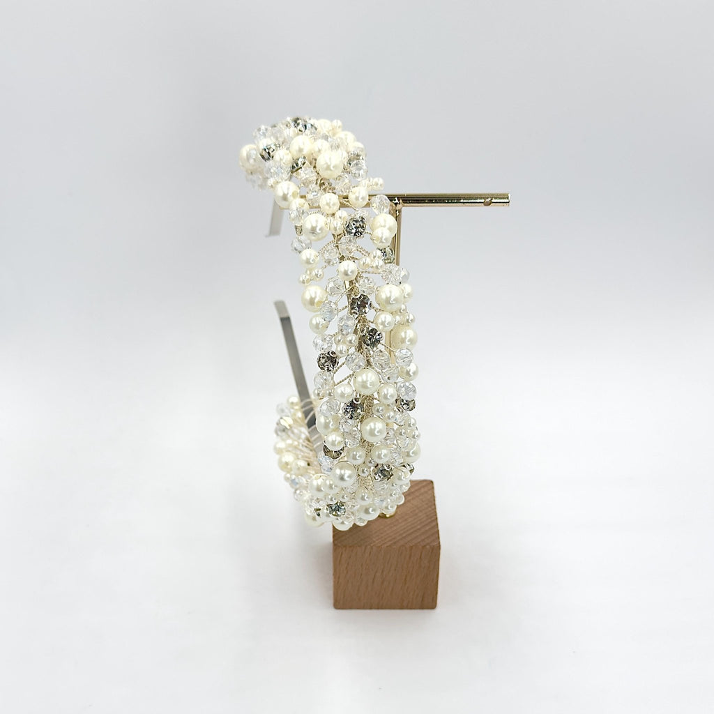 Braut Haarreif Kristall Perlen Draht Haarband Haarschmuck - AVYRAA BRIDAL