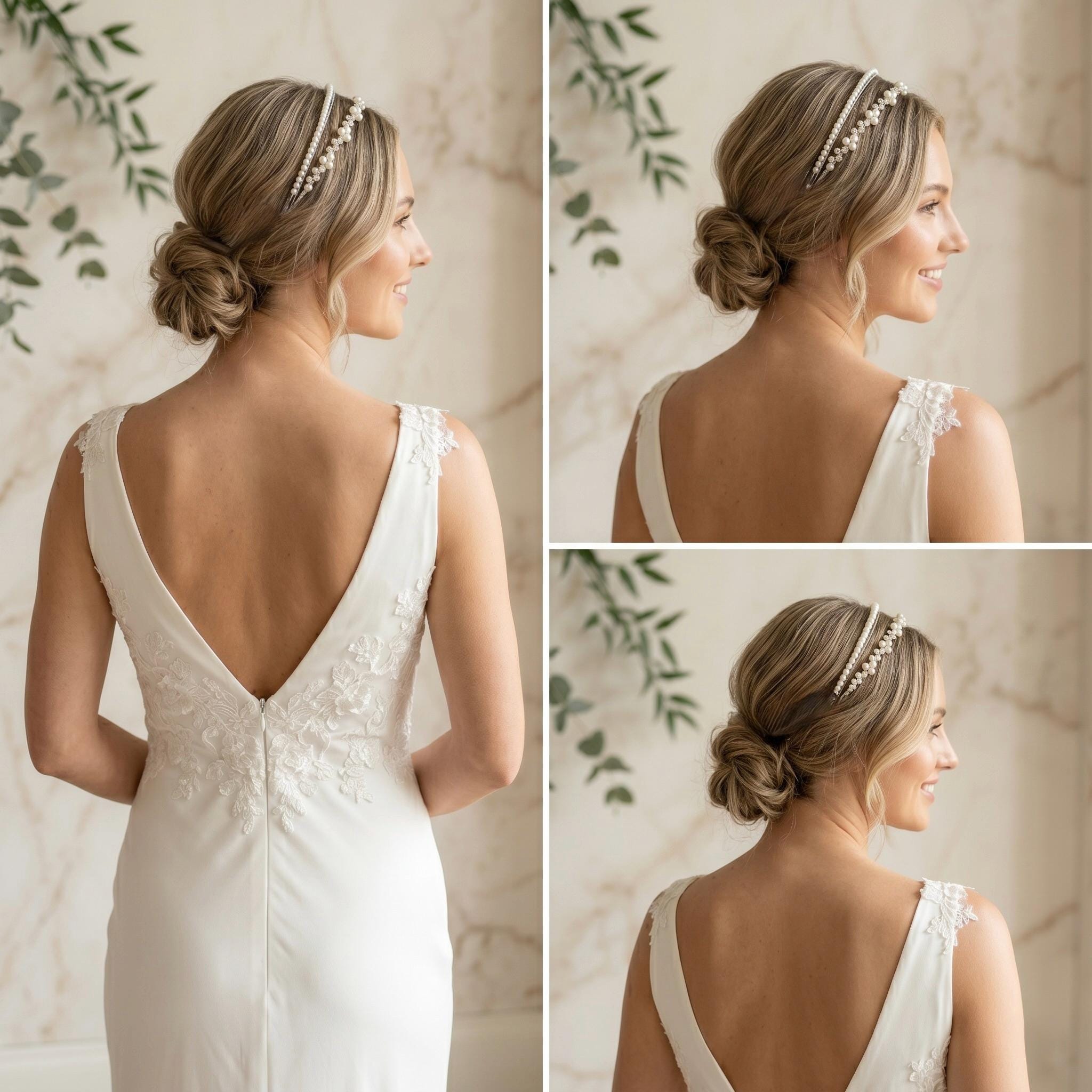 Braut Haarreif Kristall Perlen Draht Haarband Haarschmuck - AVYRAA BRIDAL