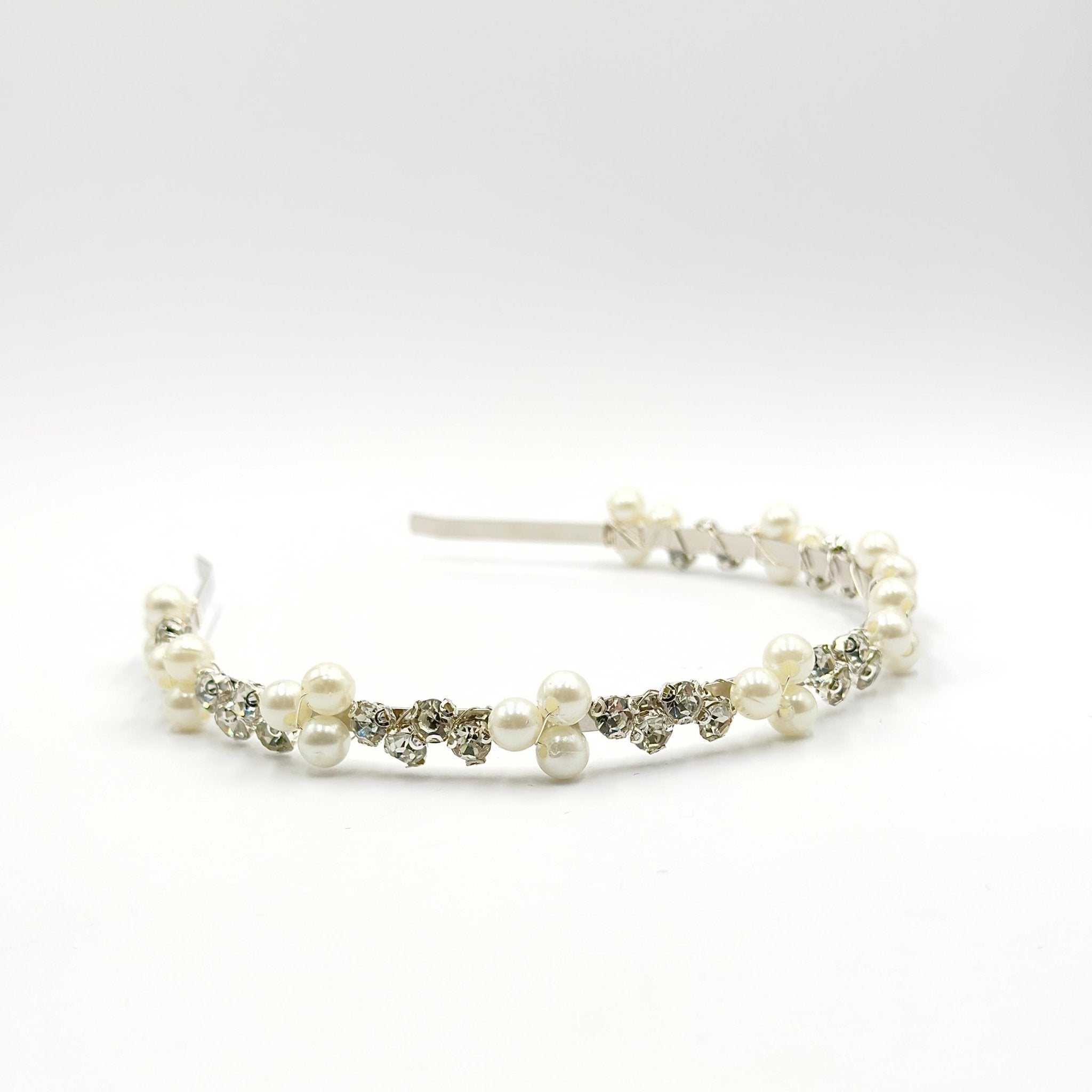 Braut Haarreif Kristall Perlen Draht Haarband Haarschmuck - AVYRAA BRIDAL