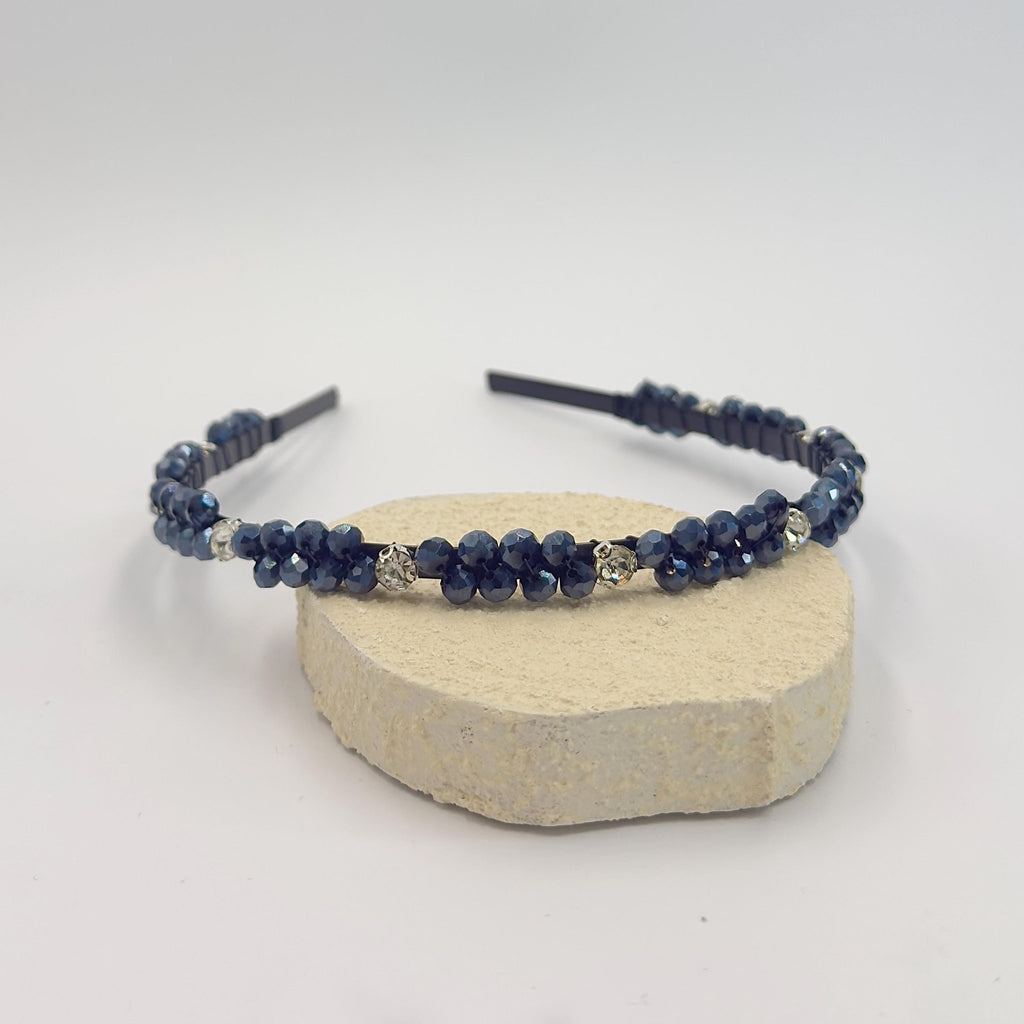 Braut Haarreif Navyblau Kristall Strass Draht Haarband Haarschmuck - AVYRAA BRIDAL