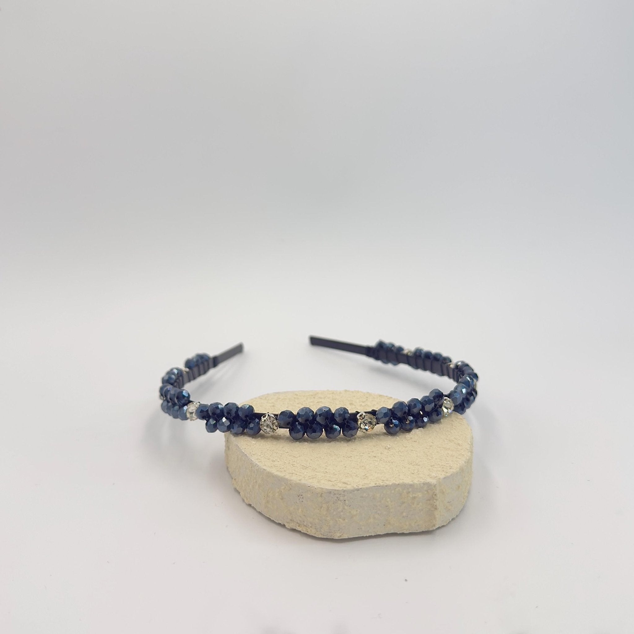 Braut Haarreif Navyblau Kristall Strass Draht Haarband Haarschmuck - AVYRAA BRIDAL